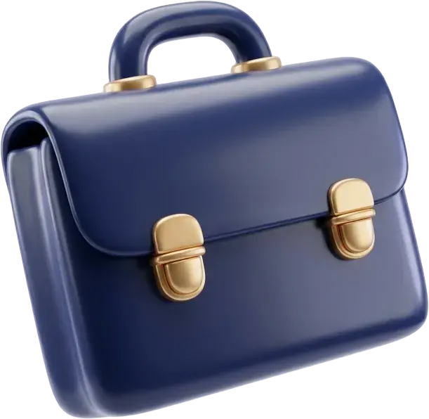 Glossy navy briefcase