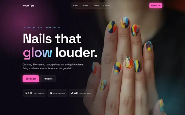 Example website for Beauty & hair salons