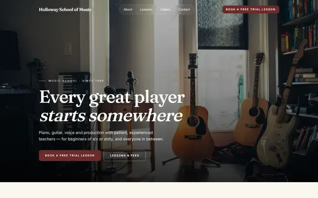 Example website for Education & courses