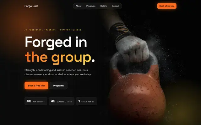 Example website for Fitness & wellness